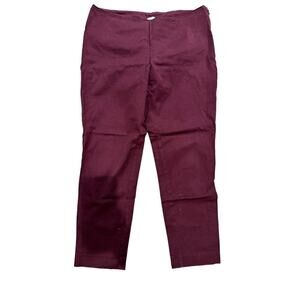 A New Day Burgundy Cotton Cropped Pants Size 8